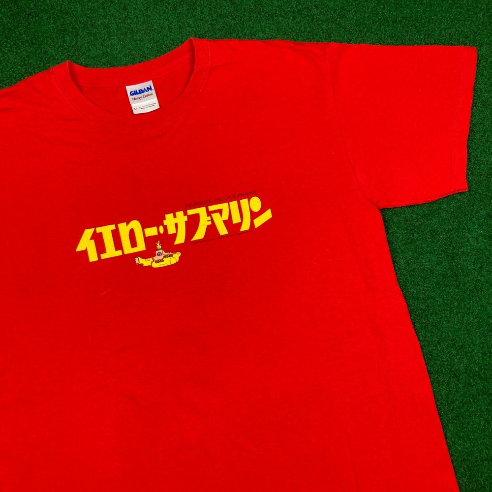 Vintage The Beatles Shirt Mens M Red 2008 Japan Japanese Yellow Submarine‎ Band
